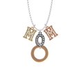 thumbnail image 2 of Delight Jewelry Acrylic 7/8" Ring Goldtone Multi-Colored Crystal Mom Charm Necklace, 2 of 5