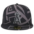 thumbnail image 2 of Men's New Era Black Los Angeles Angels Logo Fracture 59FIFTY Fitted Hat, 2 of 5
