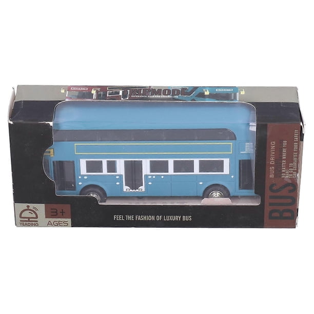 Desktop Decoration Bus Model PullBack Vehicle Toy Children Kid Car Collection Toy(Blue )