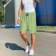 thumbnail image 4 of Haiem Green Gingham Men's Pajama Short with Soft Woven Cotton Elastic Waistband Sleep Short-Large, 4 of 9