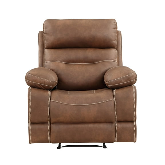 Steve Silver Rudger Microsuede Manual Recliner, Chestnut Brown