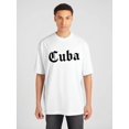 thumbnail image 1 of T-Shirt Tendance à Imprimé Cubain pour Hommes - Col Rond Décontracté, Manches Courtes, Mélange de Polyester Respirant, Lavable en Machine - Parfait pour l'Été, Tenue Décontractée d'Ététee Graphique Cubaintissu Extensible Fête des Pères, 1 of 6