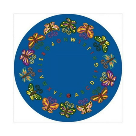 Joy Rugs Butterfly Delight Machine Tufted - Cut Pile Multi 13'2" Round - Area Rug