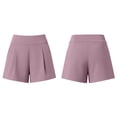 thumbnail image 4 of Miluxas Women's High Waisted Pleated Shorts Lightweight Flowy Casual Wide Leg Shorts with Pockets Comfy Summer Shorts for Yoga Workout Pink, 4 of 7