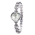 thumbnail image 2 of Reloj de lujo de cristal para mujer, pulsera de acero inoxidable con banda de oro rosa, relojes de vestir elegantes para mujer, reloj femenino, 2 of 5