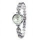 thumbnail image 2 of Reloj de lujo de cristal para mujer, pulsera de acero inoxidable con banda de oro rosa, relojes de vestir elegantes para mujer, reloj femenino, 2 of 5