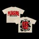 thumbnail image 5 of Camiseta con estampado gráfico de letras de dados de América Y2k Grinch gótico de gran tamaño retro de manga corta con cuello redondo ropa de calle para mujer, 5 of 5