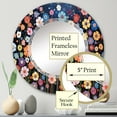 thumbnail image 3 of Designart "Kaleidoscope of Abstract Colorful Wildflowers" Floral Round Wall Mirror - Traditional Oval Printed Decorative Oversized Mirror - Multiple Color Options, 3 of 4