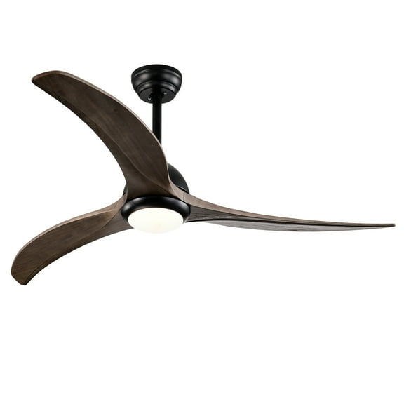 Modern Indoor-Outdoor Ceiling Fan with Light, Remote Control, 6 Speeds, Reversible Motor, 52