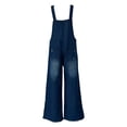 thumbnail image 5 of ClodeEU Women's Denim Bib Overall Jumpsuit ,Spaghetti Strap Romper with Pockets for Summer Blue,Womens Plus XL, 5 of 7