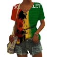 thumbnail image 1 of Camiseta de manga corta con estampado de reggae retro para mujer, 1 of 1