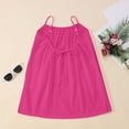 thumbnail image 5 of Xudanell Backless Cami Dress Girls Open Back Mini Linen Dress Spaghetti Strap Summer Beach Vacation Flowy Sundress for Kids (Hot Pink, 7-8 Years), 5 of 5