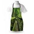 thumbnail image 3 of Rainforest Apron Rainforest in Inthanon Mountain Chiang Mai Thailand Romantic Honeymoon Theme, Unisex Kitchen Bib Apron with Adjustable Neck for Cooking Baking Gardening, Green Brown, by Ambesonne, 3 of 3