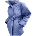 thumbnail image 3 of Vedolay Warm Winter Coats for Women Open-Front Cardigan Coat Solid Color Coats for Women Blue,S, 3 of 5