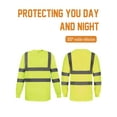 thumbnail image 3 of FEOYA Mens Reflective Top Hi Vis Shirt Long Sleeve Reflective Workwear Breathable Safety Pullover for Work Warehouse Construction Handling L, 3 of 7