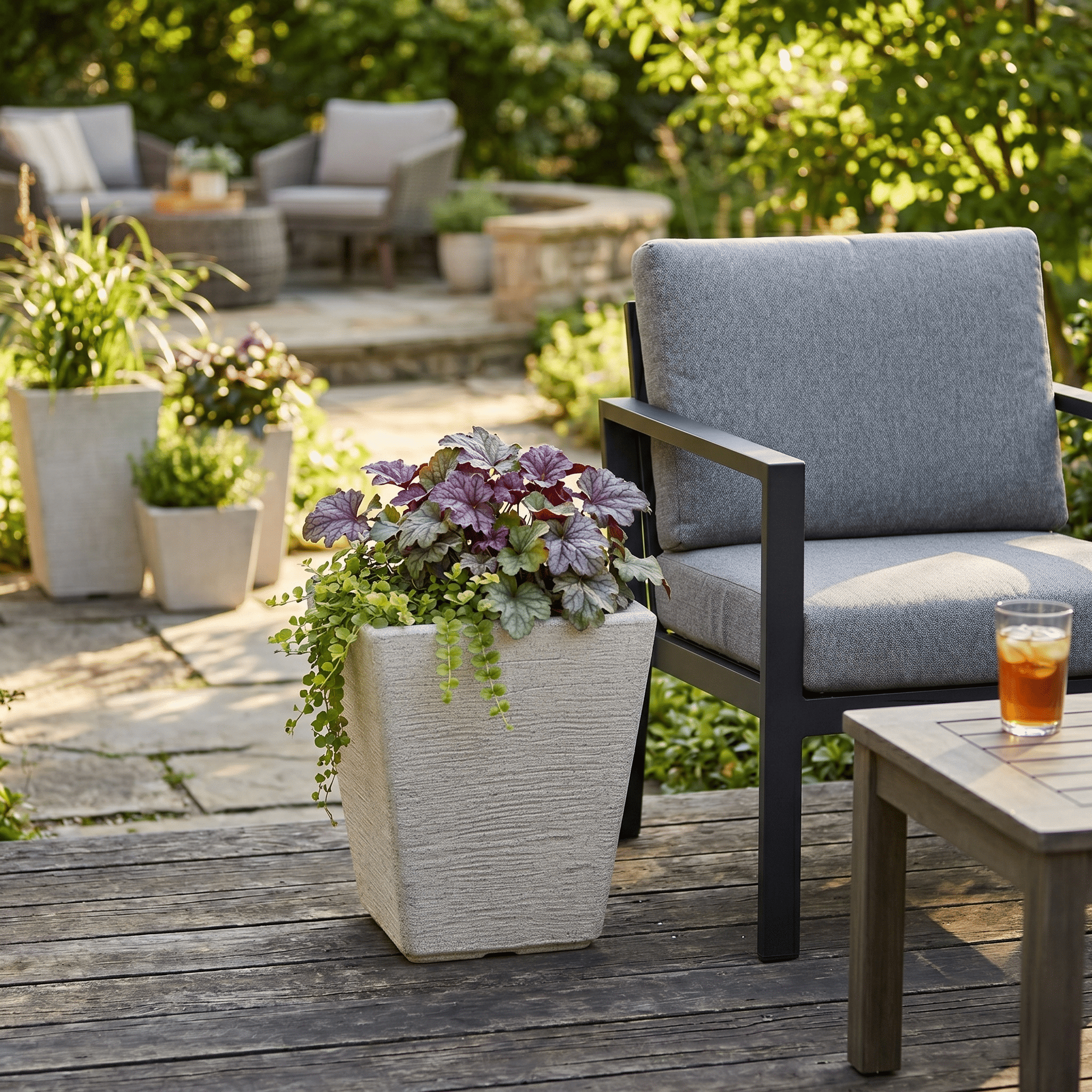 Ecobo 13.8 inches Eco-Friendly Rectangular Pot Planter, Elemento Indoor/Outdoor use, Durable, Versatile & Lightweight, Designed by Brazilian Artisans, Contemporary All-Weather Design – Gray