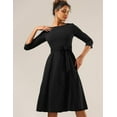 thumbnail image 6 of Cocktail Dresses for Women, Elegant Wedding Guest 3/4 Sleeves Formal Church Dress, Fall 2025, 6 of 14