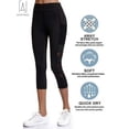 thumbnail image 2 of Gustave Women's High Waist Mesh Yoga Pants Capris Tummy Control Running Workout Leggings Athletic Capri Pants with Pockets "Black, L", 2 of 11
