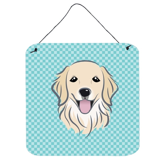Checkerboard Design with Dog Wall or Door Hanging Prints
