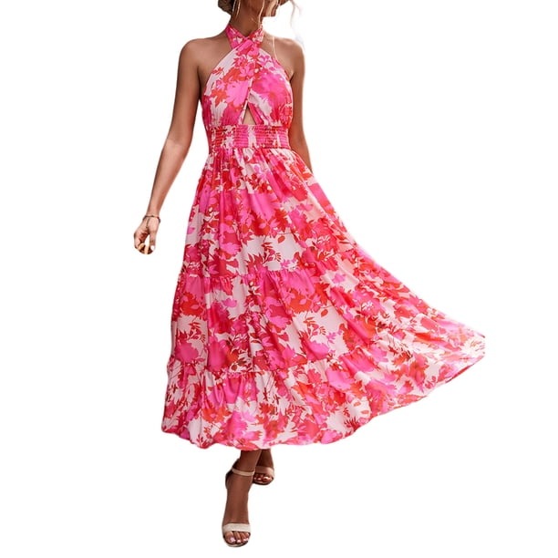 SAYOO Ropa de verano para mujeres, encaje floral / a cuadros para mujeres con espalda suelta SAYOO moda