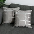 thumbnail image 2 of Gray Silver Pillow Case Super Soft Velvet Geometric Shape 2 Pillow Shams, 2 of 5