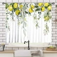thumbnail image 3 of Yellow Lemon Kitchen Window Curtains,Eucalyptus Botanical Leaves Herb Plant Floral Fruit Rural Farmhouse Spring Summer Bedroom Living Room Bathroom 2 Panels,55X39 Inch, 3 of 5