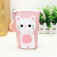 thumbnail image 2 of AURIGATE Telescopic Pencil Pouch Standing Pen Holder Cute Pencil Bags Stand Up Pen Case Cartoon Pencil/Pens Storage Box Canvas+PU Stationery Organizer Makeup Bag with Zipper Closure, 2 of 5