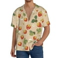 thumbnail image 3 of Vsdgher Floral Strawberr Print Men's Wrinkle Free Untucked Cuban Shirt Business Casual Button Down Shirts Short Sleeve Shirt, 3 of 7