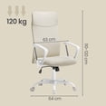 thumbnail image 4 of SONGMICS Silla de Oficina, Giratoria Ergonómica, Escritorio, Altura Ajustable e Inclinable, Asiento Tapizado, Carga de 120 kg, Beige Capuchino MOBN034K01, 4 of 8