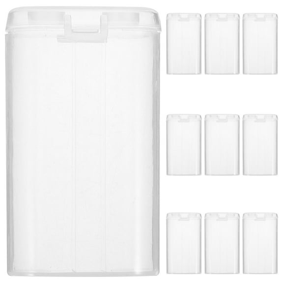 Soimiss 10Pcs Portable Transparent Battery Storage Case with Compact Design and Robust Plastic Material