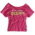 thumbnail image 1 of Aeropostale - Camiseta para dormir con pijama de yoga raglán para mujer, rosa, pequeña Aeropostale  Camiseta de manga corta, 1 of 1