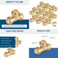 thumbnail image 2 of 1/2 Pushfit Tee10 Pack PEX Brass Push-fit Tee with 1 Pack Disconnect Clip Push-to-Connect Plumbing Fittings for PEX Copper CPVC PF118-10Pack, 2 of 8