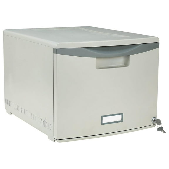 Plastic One-Drawer File Cabinet – Locking Document Organizer for Home and Office, Gray, 1-Pack (61251B01C) 1-Drawer, No Casters Grey/Dark Grey