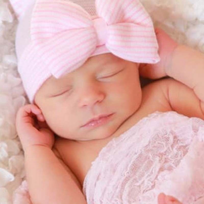 cute newborn baby girl in hospital