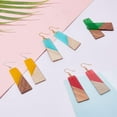 thumbnail image 6 of Wood 70pcs Resin Wooden Earring Pendants 14pcs Trapezoid Wood Statement Jewelry Findings Wood Earring Accessories with Earring Hooks Jump Rings for Necklace Jewelry Making - 7 Colors Wood, 6 of 7