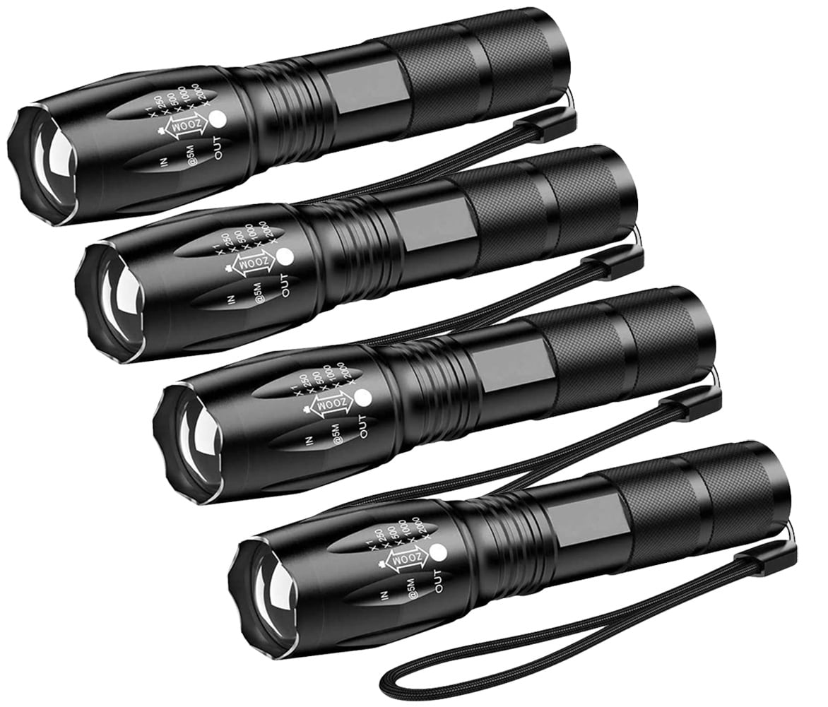 4 Modes XM-L T6 COB Zoomable Flashlight Super Bright Light 18650/3AAA Flashlight 