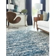 thumbnail image 5 of Unique Loom Serenity Shag Collection Area Rug - Vigie (5' 3" x 8' Oval Blue/Ivory), 5 of 10