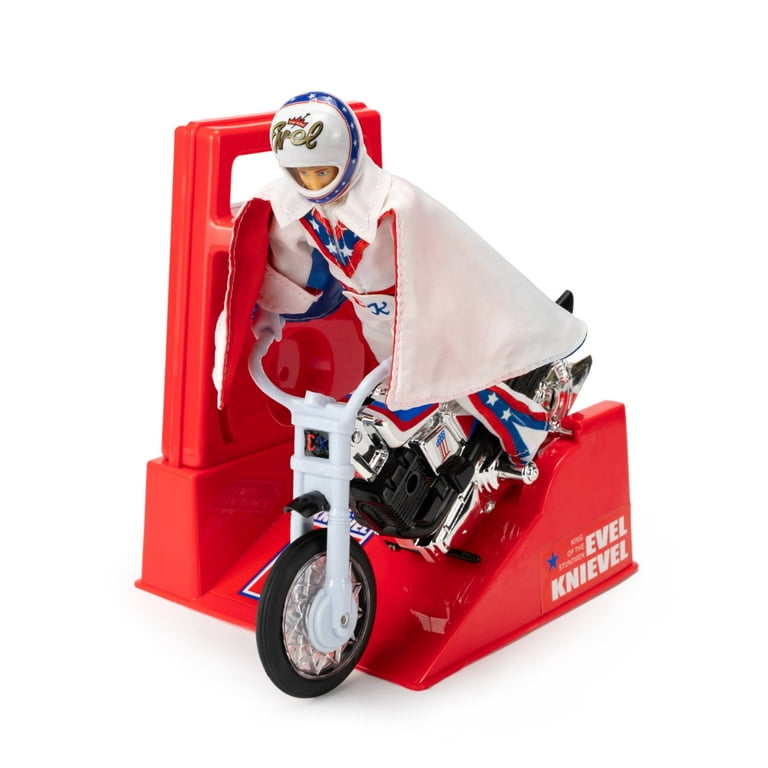 Evel Knievel Deluxe Silver High Jumper Stunt Cycle - Iconic Retro