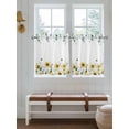 thumbnail image 2 of Sunflowers Bees 2 Panel Kitchen Curtains for Small Windows, Spring Watercolor Eucalyptus Leaves Bathroom Tier Curtain, Short Window Treatment for Bedroom/Living Room 55"x36", 2 of 6