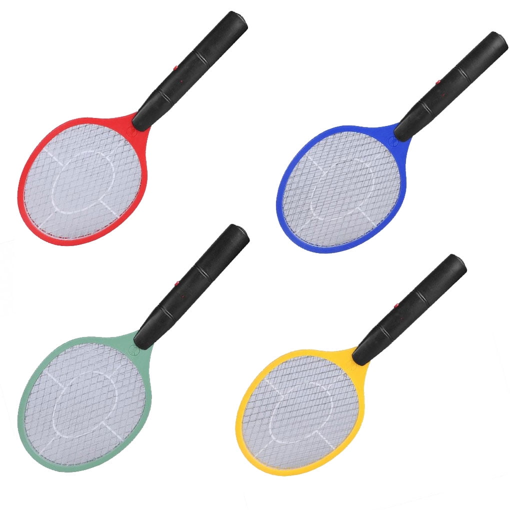 Triple Nets House Fly Swatter Electric Pest Repeller Bug Zapper Racket