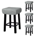 thumbnail image 1 of 4pcs Fundas para Taburetes Rectangulares, Fundas para Taburetes de Bar, Funda para Asiento de Silla de Banco de Madera Gris Claro, 1 of 6