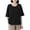 Black, variant on Womens Basic Knit Blouse Crew Neck Design Soft Fabric Relaxed Silhouette for Everyday Wear Green L