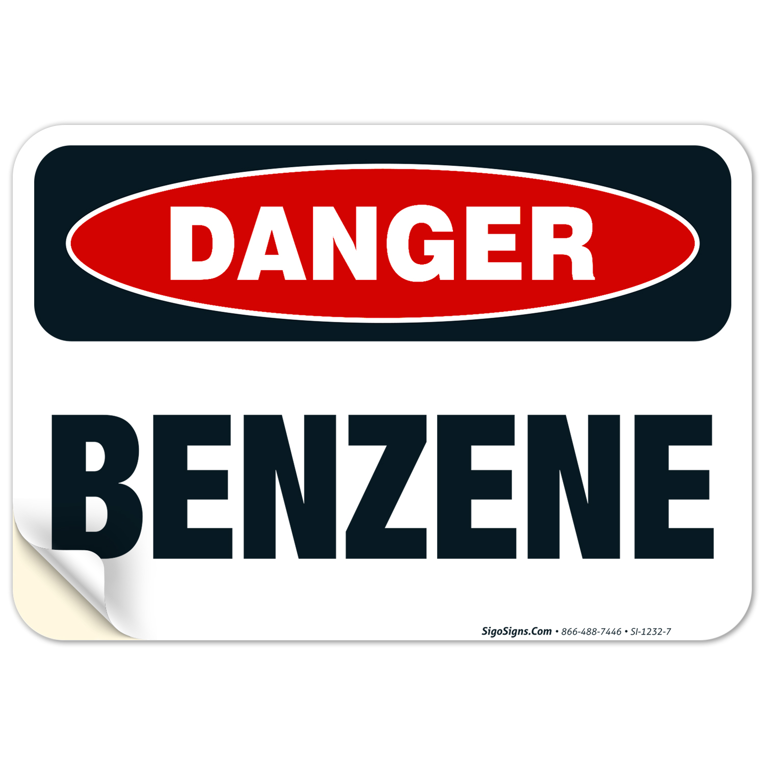 Danger Benzene Sign, OSHA Danger Sign, 10x7 Vinyl Sticker - Walmart.com
