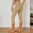 thumbnail image 3 of Capri Leggings for Women High Waisted Tummy Control Lifting Leggings Stretch Cropped Workout Yoga Pants with Pockets, 3 of 5