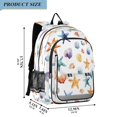 thumbnail image 2 of Backpack 12.9 *5.1 * 17.7 Inches Outing Backpack, Shopping Backpack, Travel Backpack Watercolor Sea Stars Shells, 2 of 7