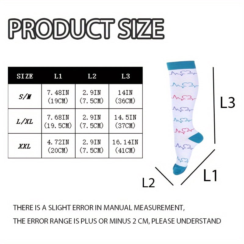 8 Pairs Compression Socks for Men Women Knee Support Hose Medias De Compresion Para Mujer Nurse Nursing School Student Accessories for Work Leg Long Stockings Pregnancy Maternity Travel