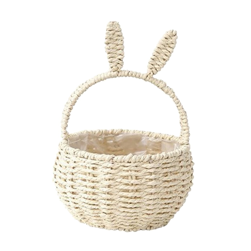 PENIKOKO 1Pack Cute Woven Basket with Handle Perfect for Easter Home Decor Outdoor Activities