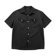 thumbnail image 3 of RUTAYY Men's Shirts Casual Denim Short Sleeve Button Down with Pockets Turndown Collar Comfortable Tops Outdoor Activities Vacation Beach Blouse, 3 of 4