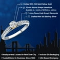 thumbnail image 2 of Gem Stone King 925 Silver and 10K Yellow Gold Lab Grown Diamond Engagement Ring for Women | 0.35 Cttw | Round 3.5MM | Gemstone Birthstone | DEF Color | VVS-VS Clarity | Available in Size 5,6,7,8,9, 2 of 6