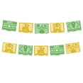 thumbnail image 3 of Papel Picado Religioso San Jose | Guirnaldas | Enramado | 5 tiras de 5 metros | diseño religioso verde y blanco con colores vibrantes | decoración de papel picado (Plastico), 3 of 7